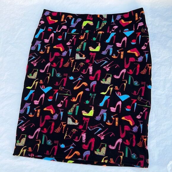 LuLaRoe high heel shoe print stretch skirt Plus size 2X - Picture 6 of 6